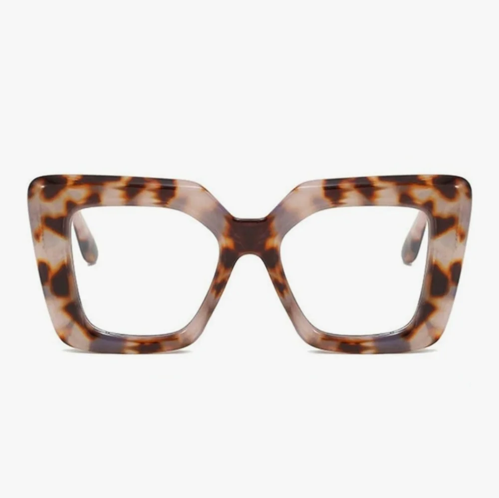 NEW Black Spotted Thick Oversize Fashion Glasses